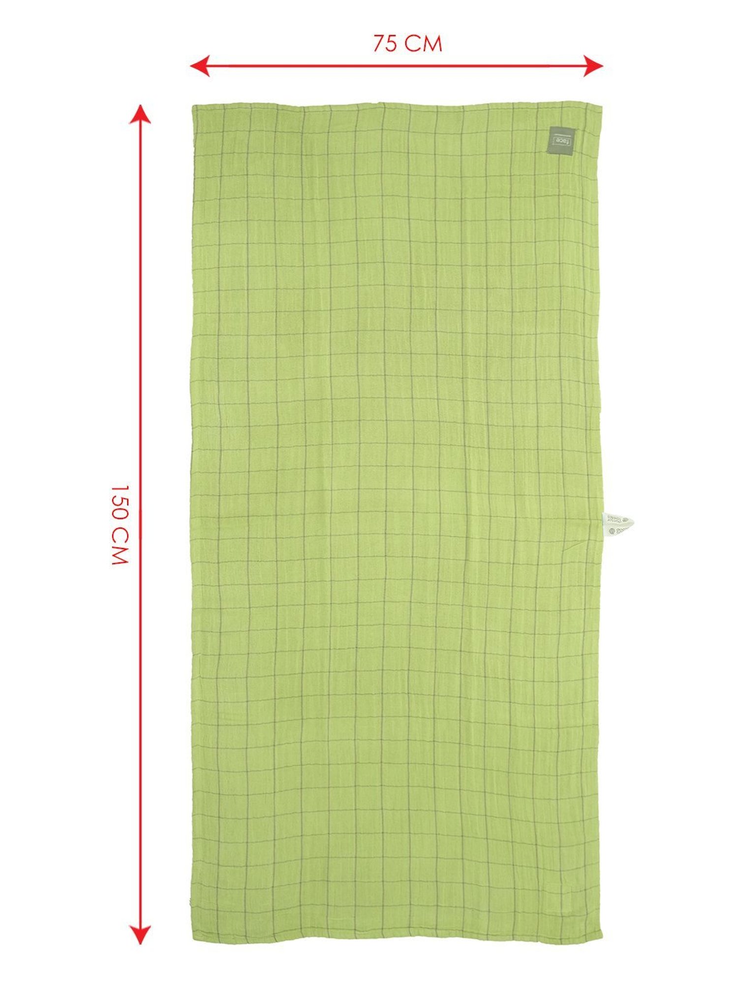 Doctor Towels Banana Double Cloth Checks Green 380 GSM Viscose Bath Towel