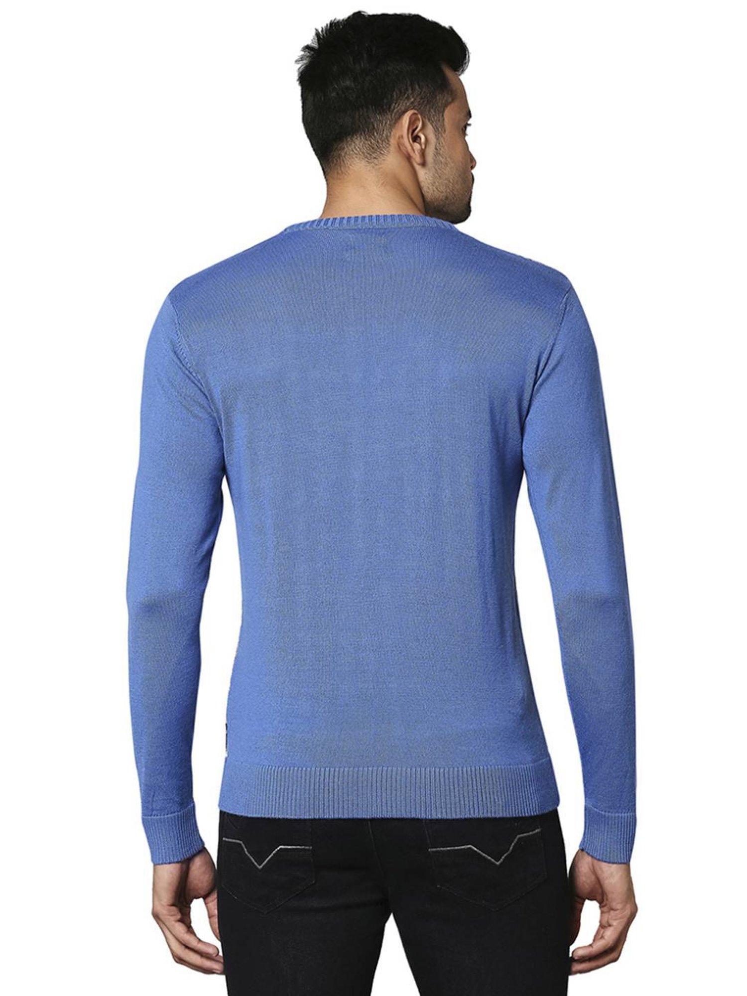 Raymond Blue  Regular Fit Argyle Sweaters