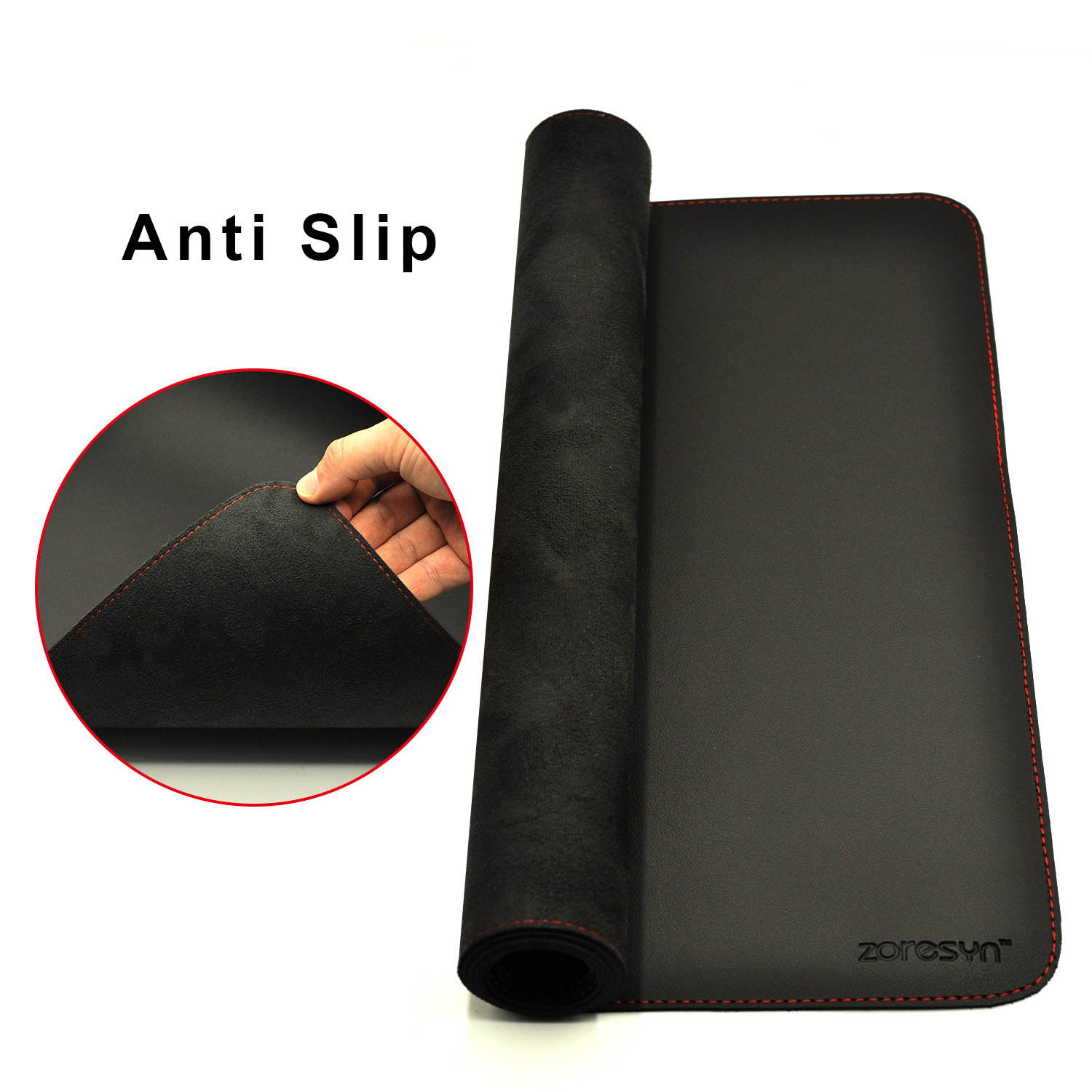 Desk Blotter Protective Mat PU Leather Gaming Mouse Pad  900 *400 MM (Black)