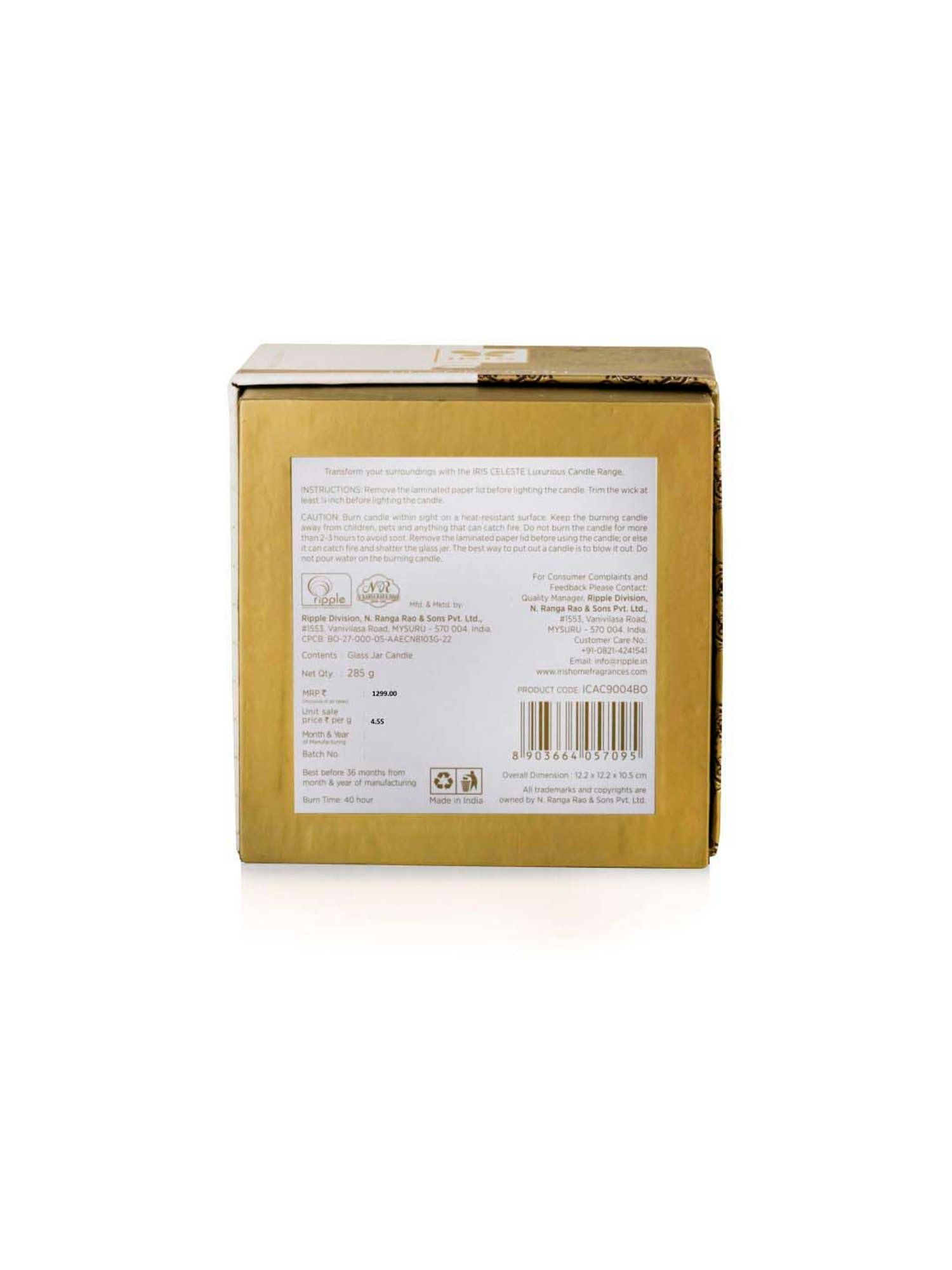 IRIS Amber Collection Orange Celeste Matka Black Oudh Fragrance Candle