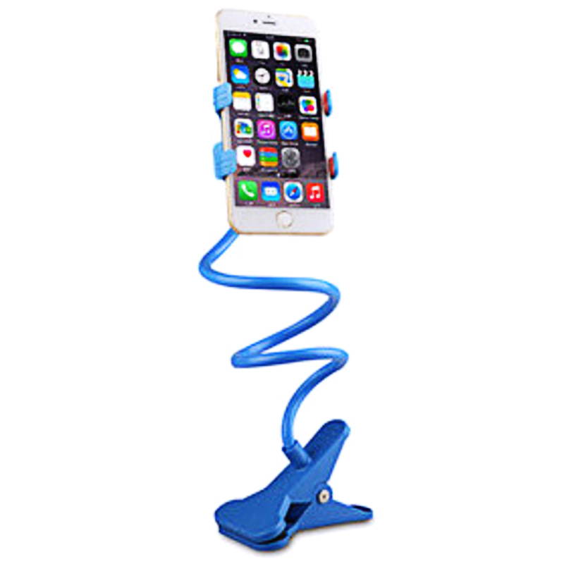 Gooseneck Bed Phone Holder Mount, Flexible Long Arm Clip Clamp for Desk, Lazy Bracket Bedside Stand, Compatible with iPhone X/8/7/6/6s/5 Samsung S8/S7 - Dark Blue