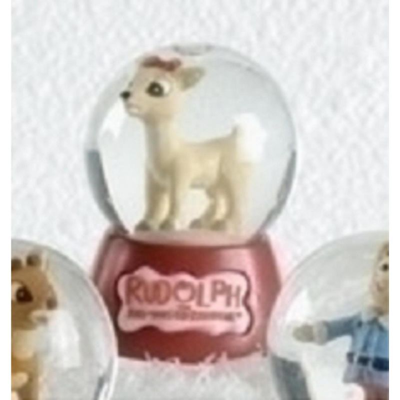 Roman 2.5" Rudolph the Red-Nosed Reindeer Clarice Mini Christmas Snow Globe Glitterdome