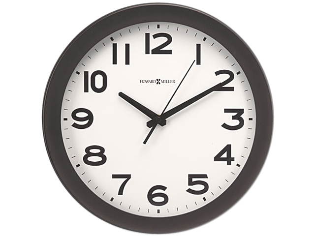 Howard Miller 625-485 Kenwick Wall Clock, 13-1/2in, Black