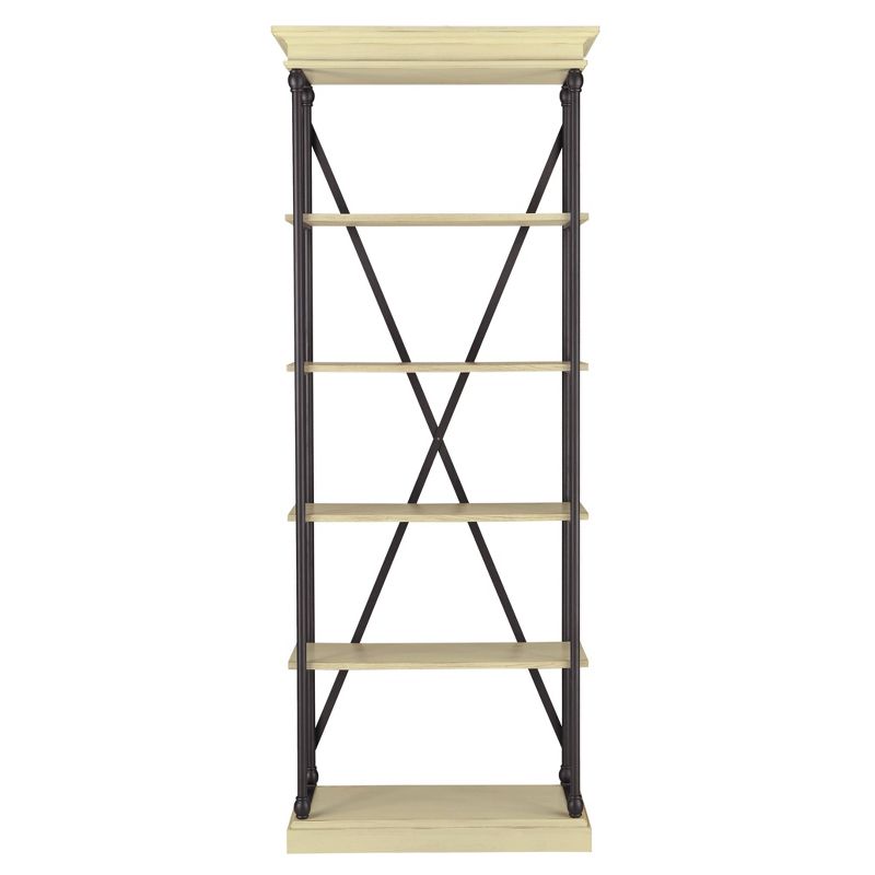 84" Belvidere 5 Shelf Narrow Etagere Bookshelf Ivory White - Inspire Q
