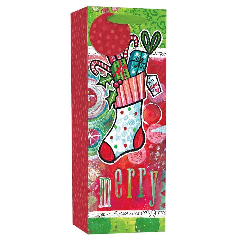 Lang Companies,  Happy Christmas Bottle Gift Bag