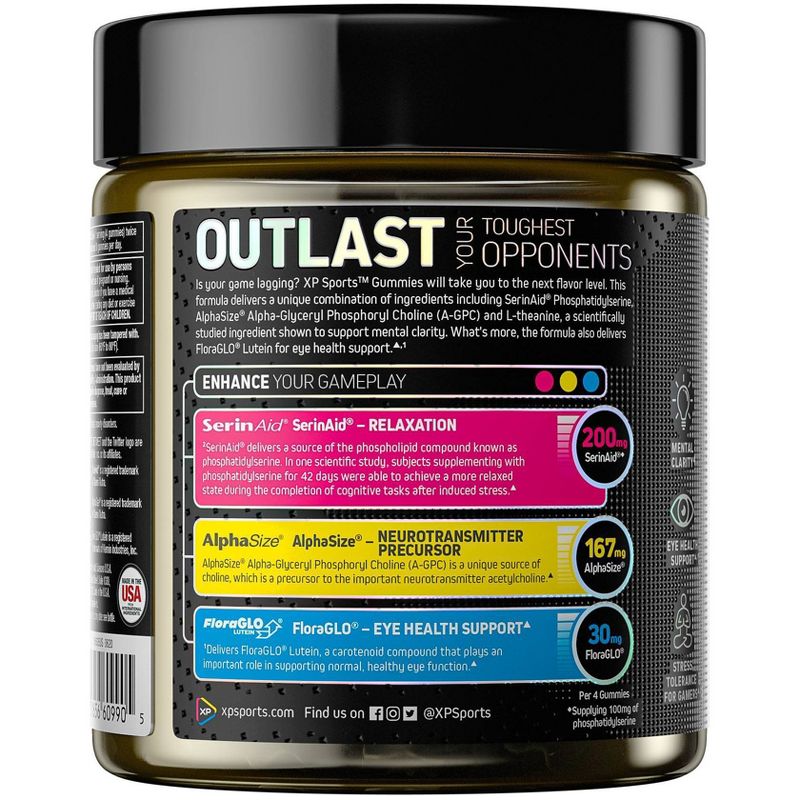 XP Sports Mental Clarity and Eye Health Support Gummies - Sour Citrus Jujube - 80ct