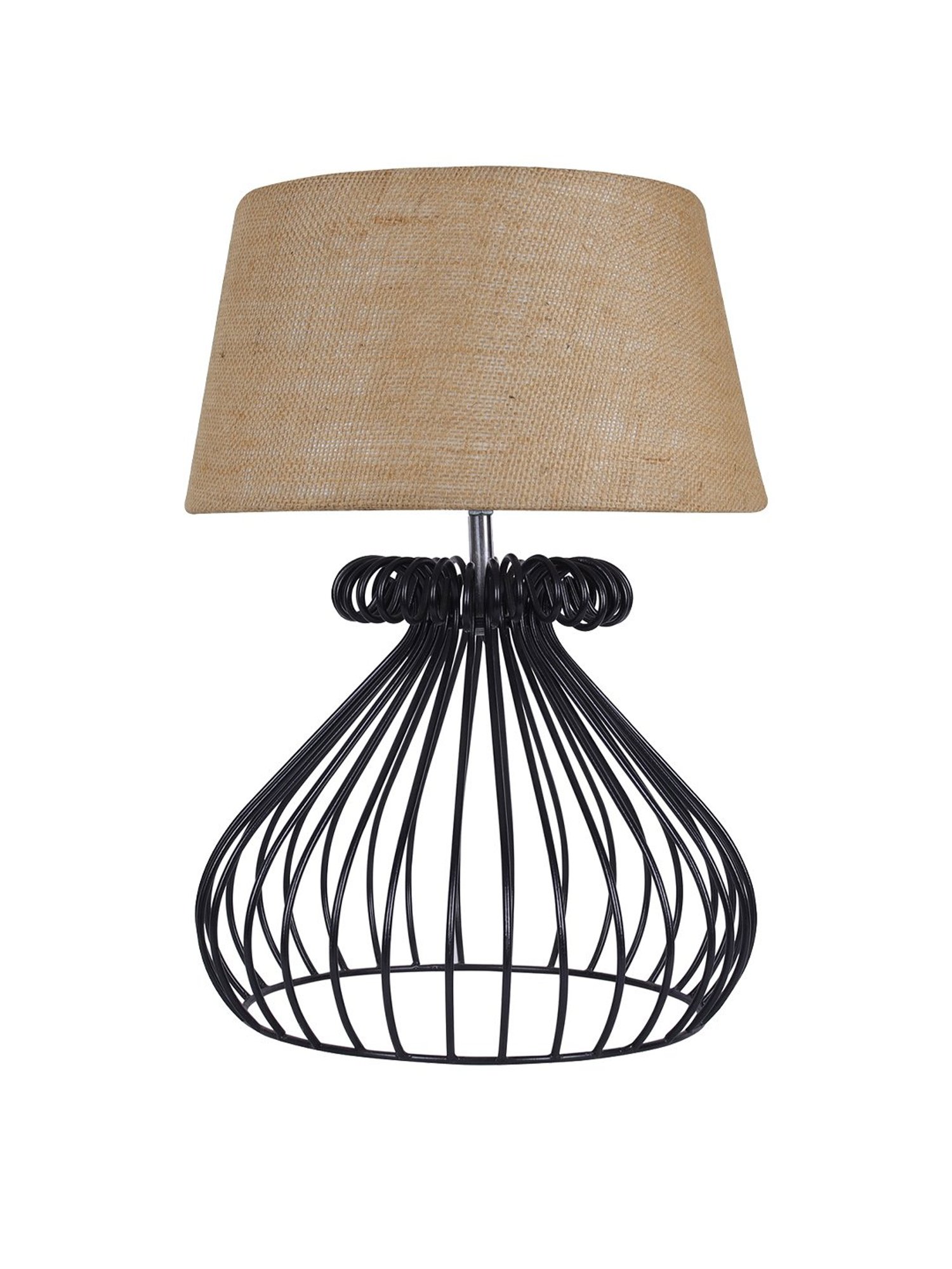 Homesake Brown Minimalist Small Bedside Table Lamp with Hollowed