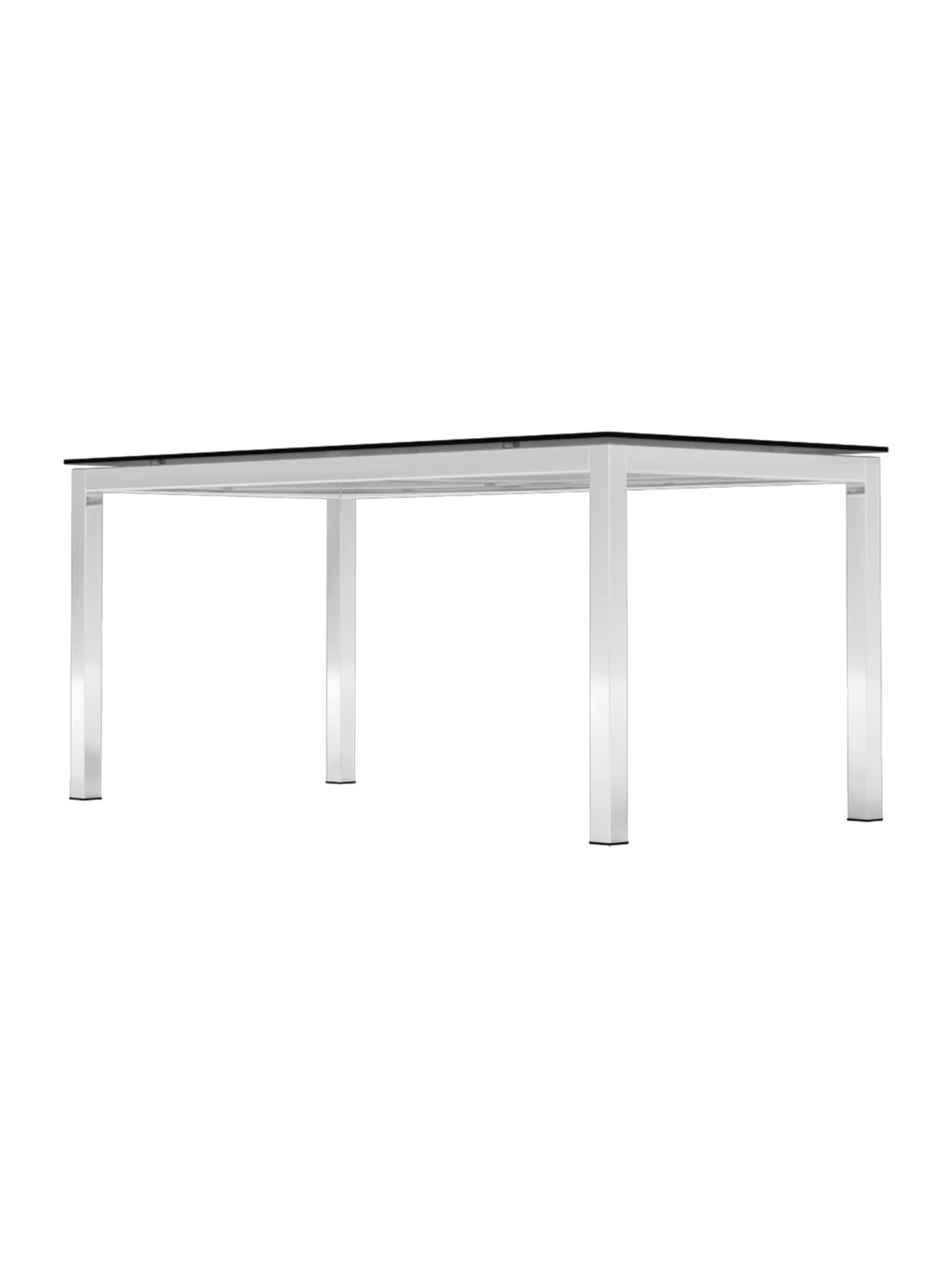 Godrej Interio Mod Knight Black & White Tempered Glass 6 Seater Rectangular Dining Table
