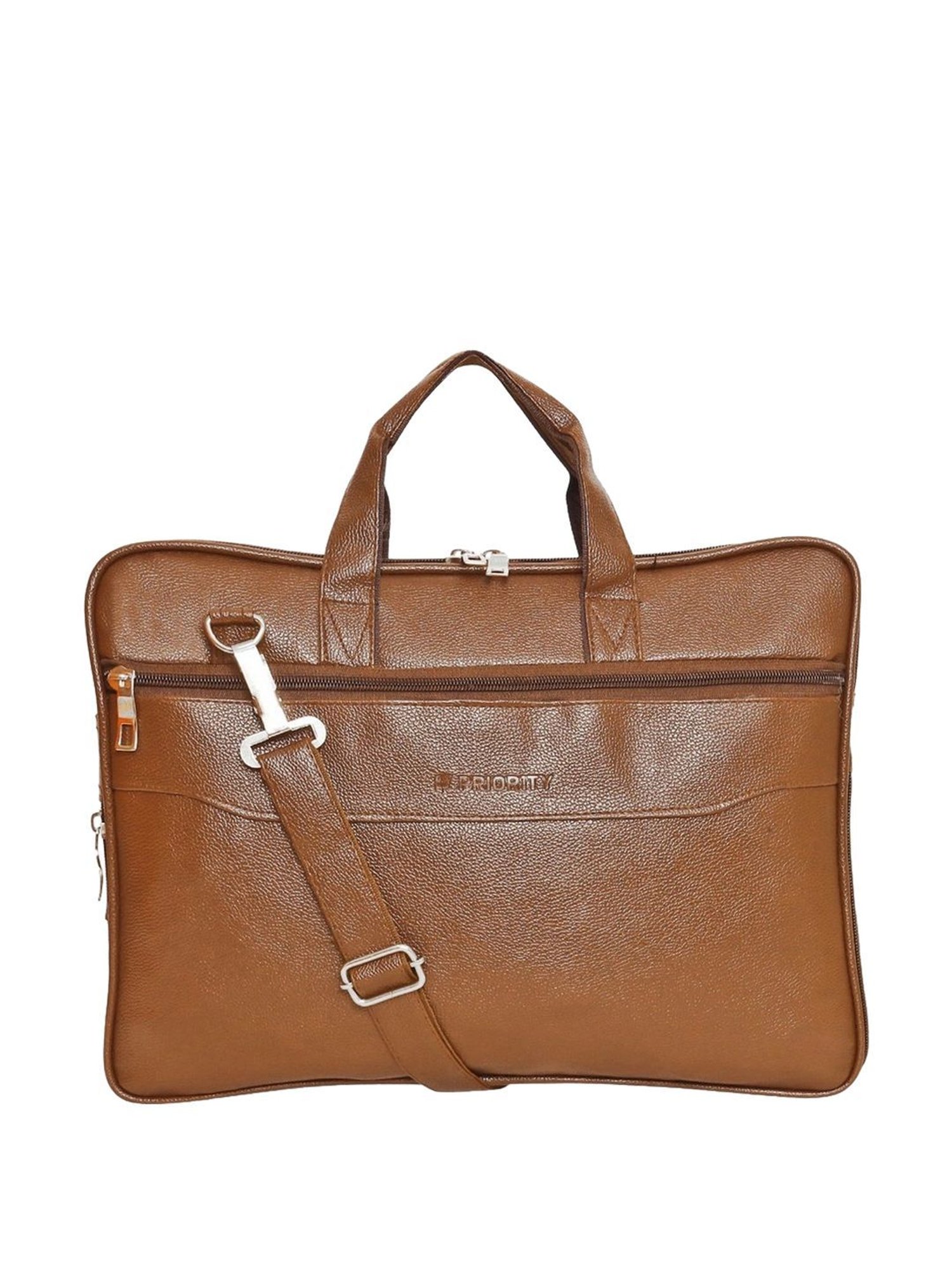Priority Tan Synthetic Large Messenger Bag