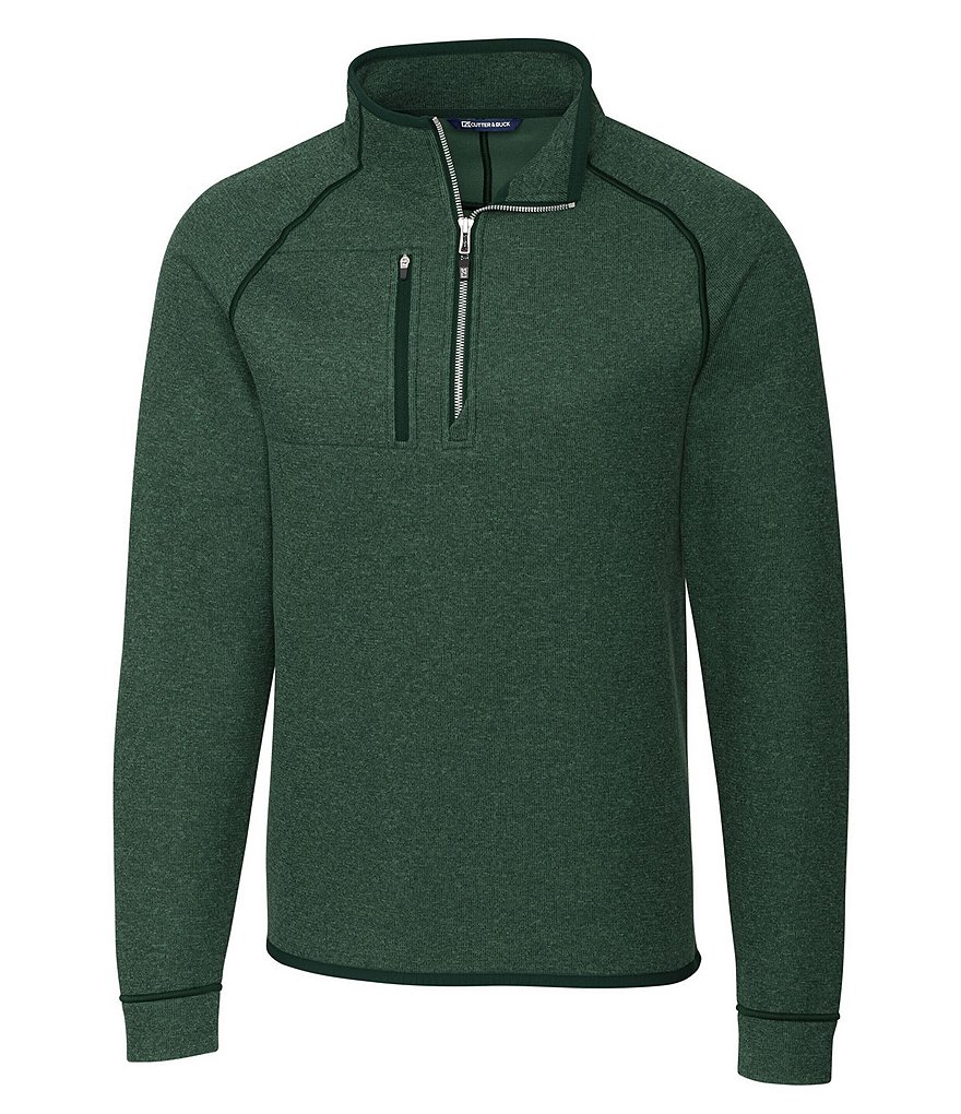 Cutter & Buck Big & Tall Traverse Stripe Performance Stretch Half-Zip Pullover