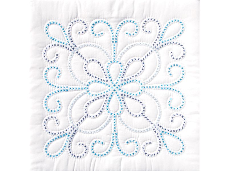 Jack Dempsey Stamped White Quilt Blocks 18"X18" 6/Pkg-XX Design