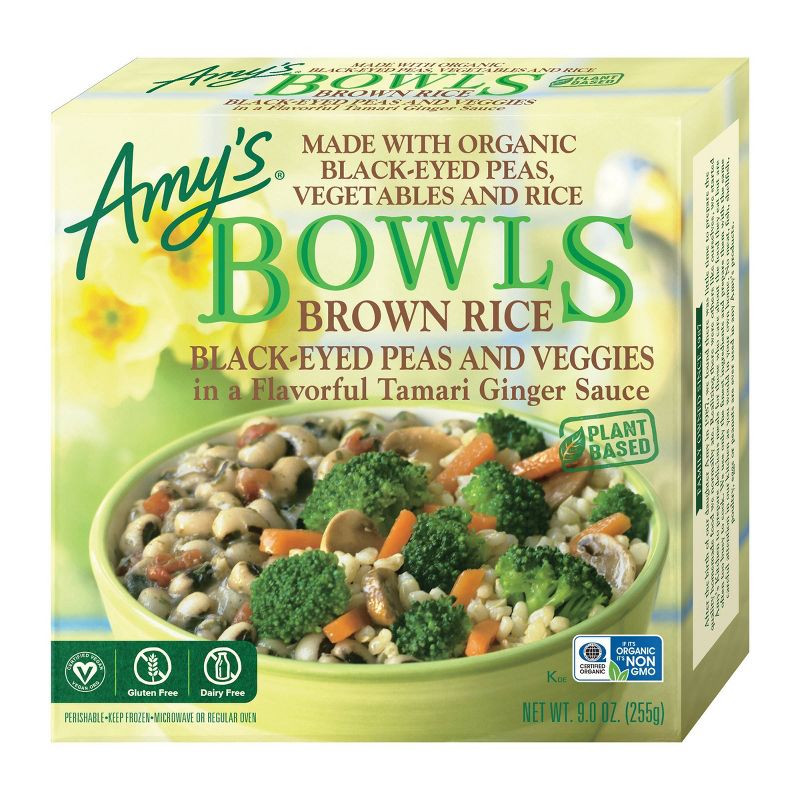 Amy's Brown Rice Black-Eyed Peas and Veggies Frozen Bowls - 9oz