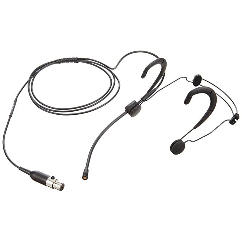 WBH53B Omnidirectional TQG Subminiature Electret Headworn Condenser Microphone for Speech Applications - Black (Wireless Bodypack Transmitter Sold Separately)