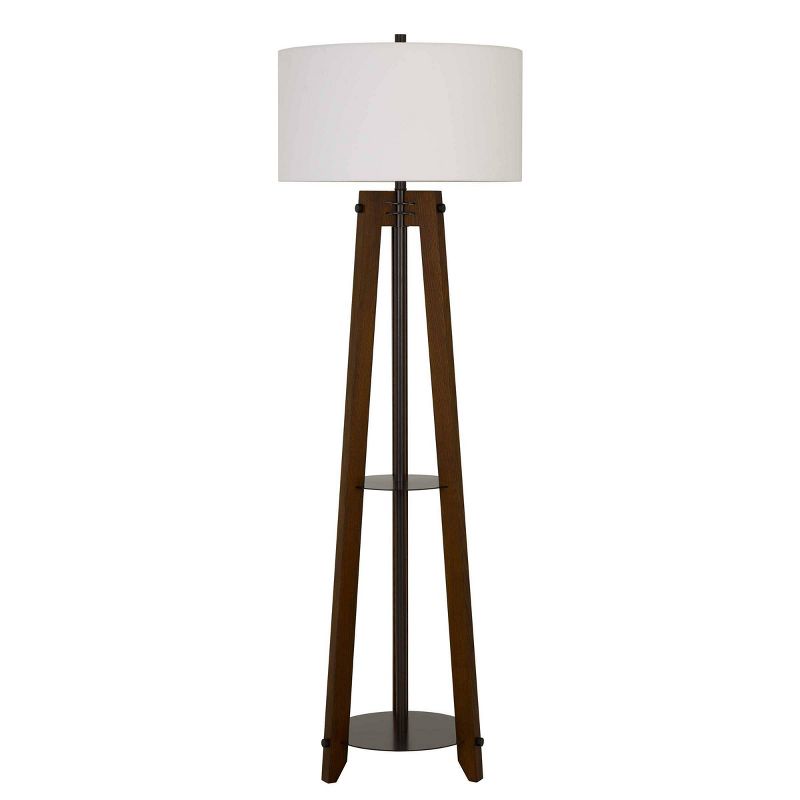 65" 3-way Bilzen Ash Wood Tripod Floor Lamp Walnut - Cal Lighting