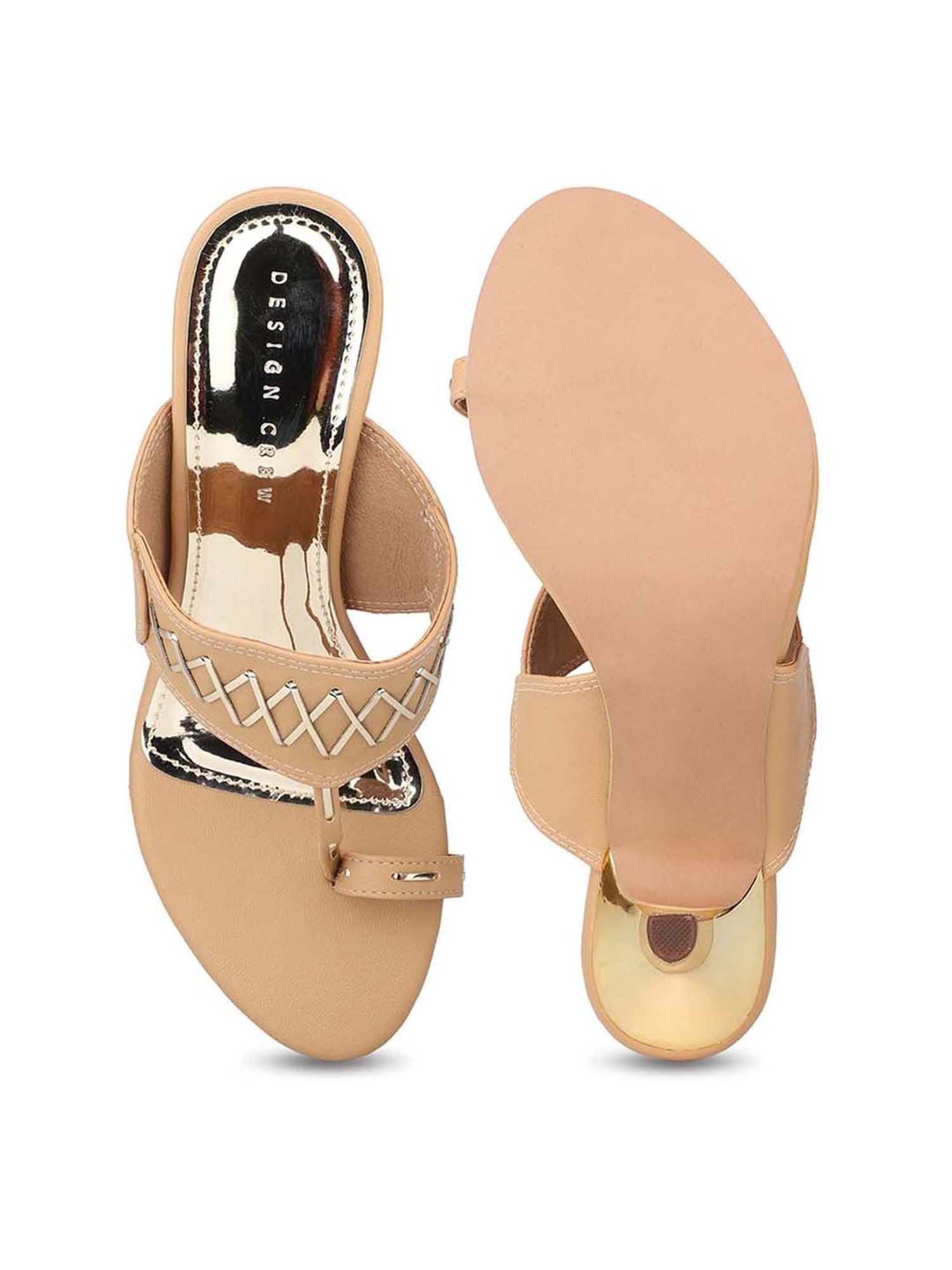 Design Crew Women's Beige Toe Ring Stilettos