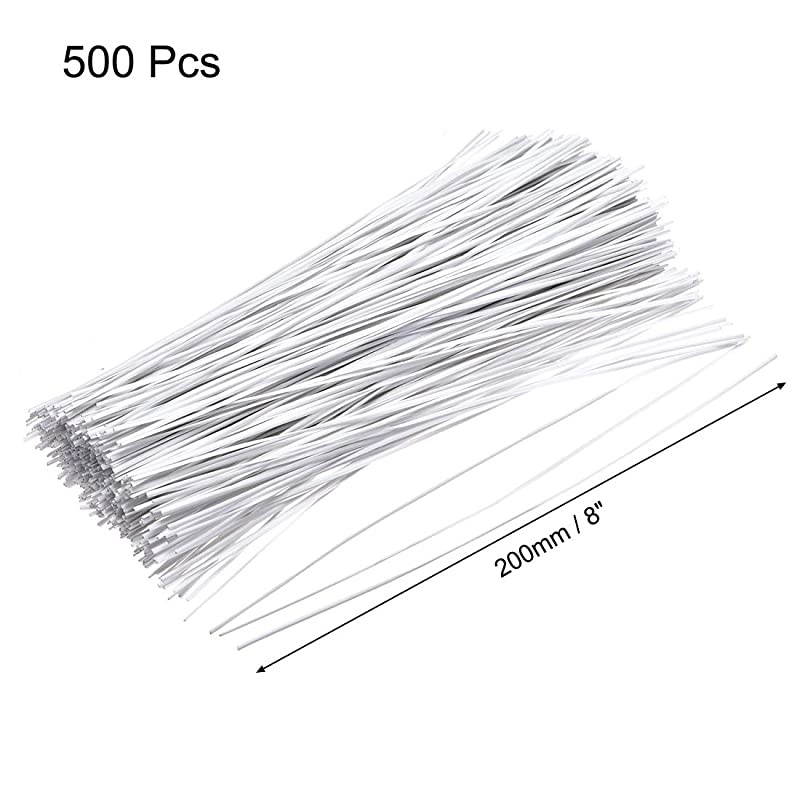 Metallic Twist Ties 200mmx18mm Plastic White Cable Cord Ties 500pcs