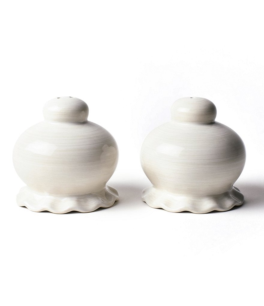 Coton Colors Signature White Ruffle Salt and Pepper Shaker Set