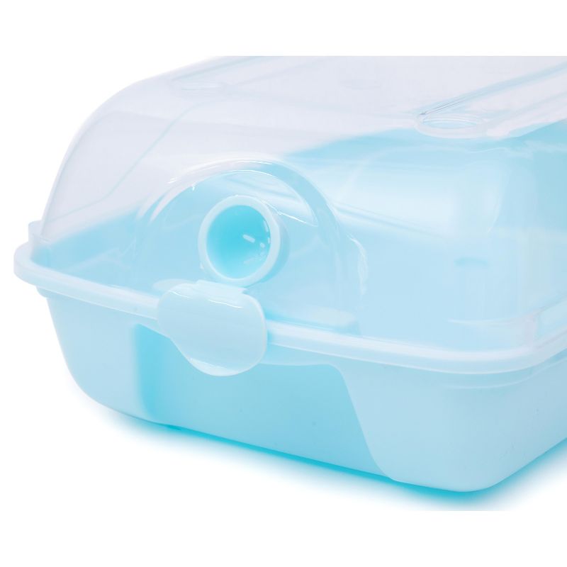 Blue Plastic Shoe Box Storage Container with Clear Lid, Set of 3