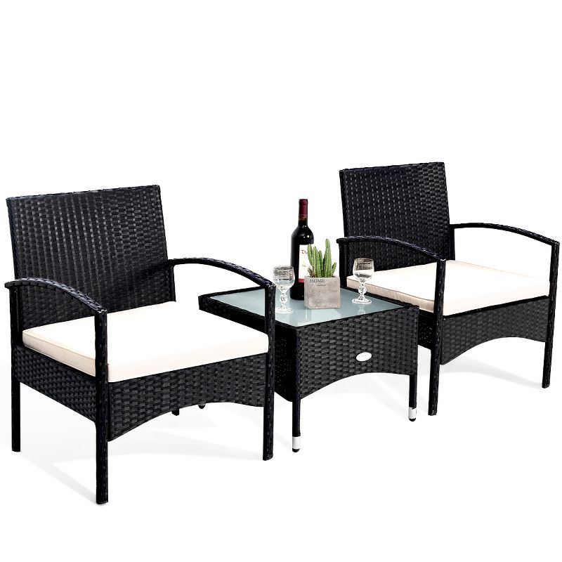 La Sola 3pc Metal Bistro Set - Black/Bronze - Christopher Knight Home
