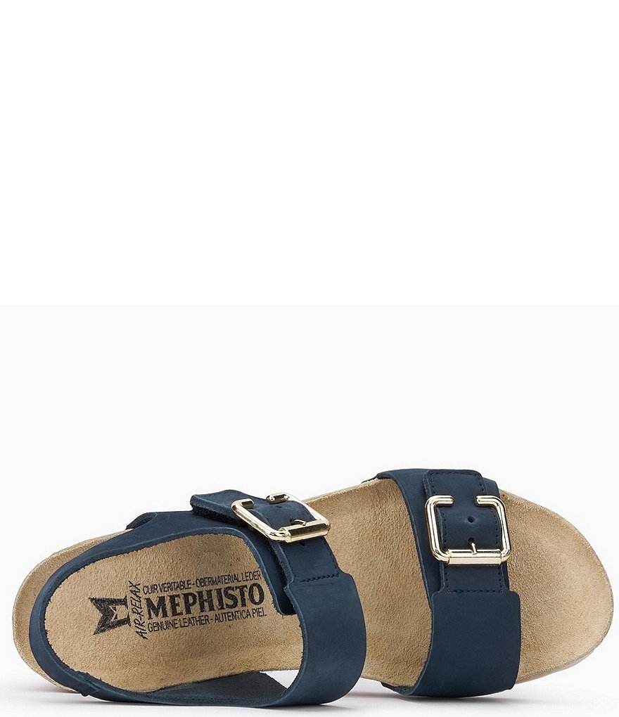 Mephisto Lissandra Leather & Cork Wedge Sandals