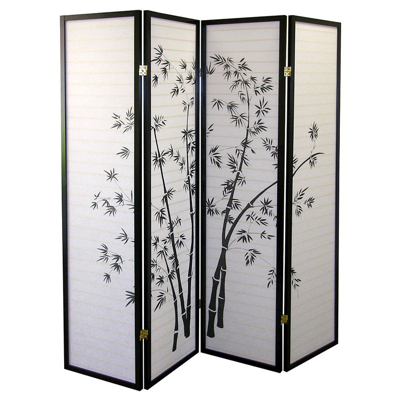 4 Panel Room Divider Black/White - Ore International