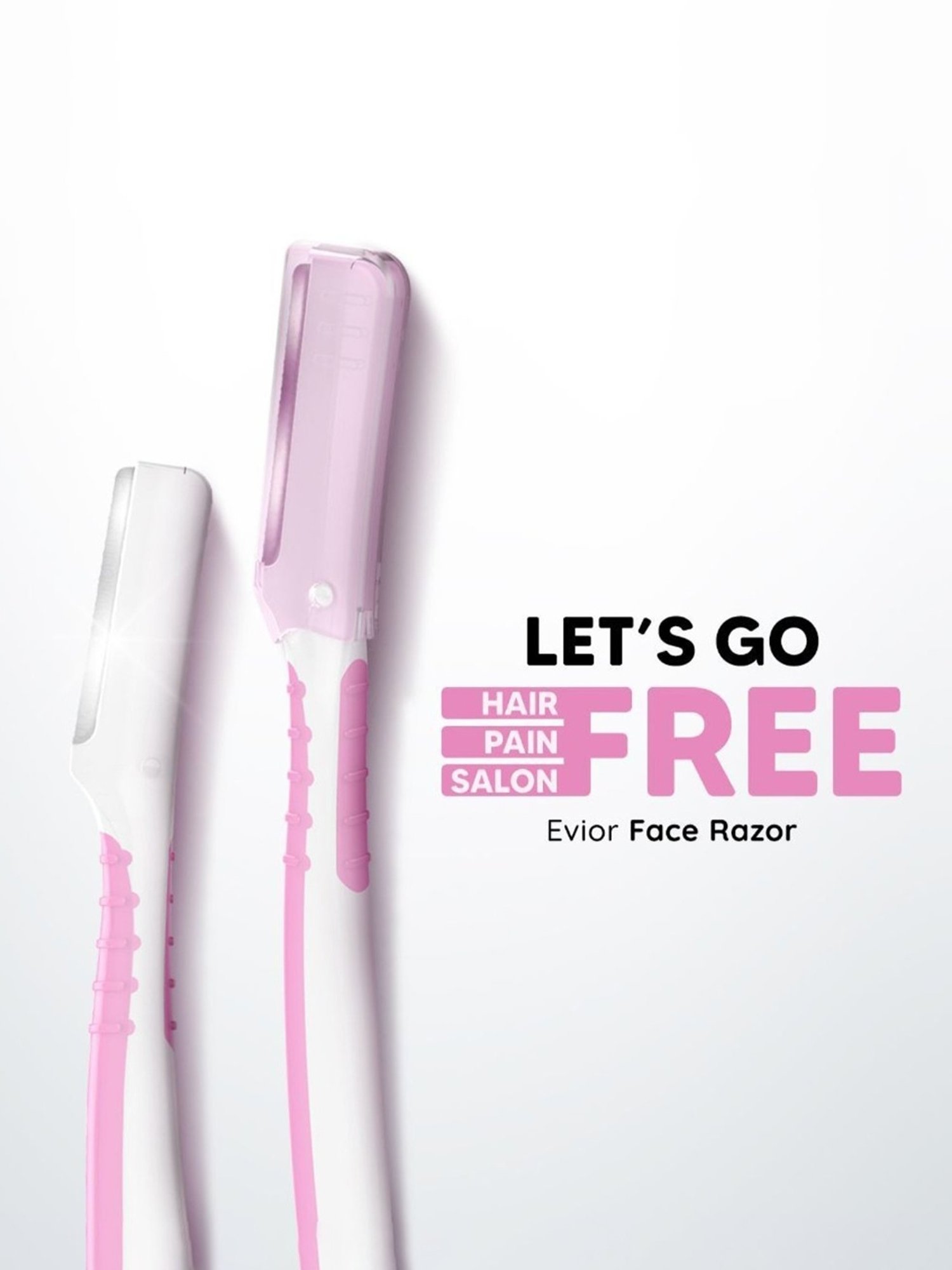 LetsShave Evior Women Face Razor - Pack of 6 (White/Pink)