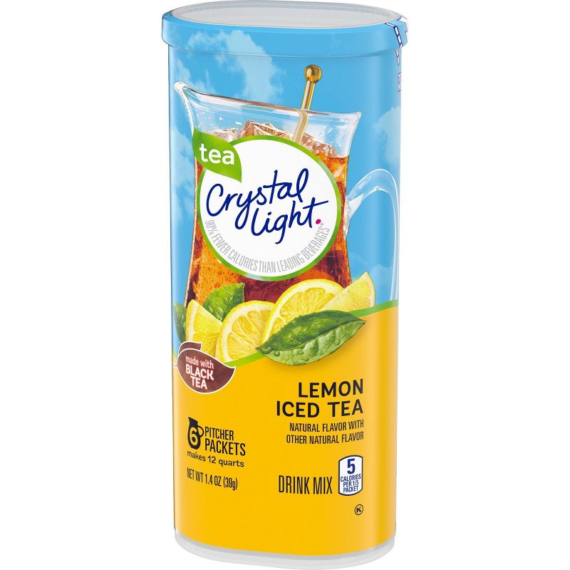 Crystal Light Natural Lemon Iced Tea Drink Mix - 6pk/0.233oz Pouches