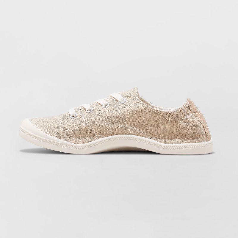 Women's Mad Love Lennie Lace-Up Canvas Flexible Bottom Sneakers - Tan 12