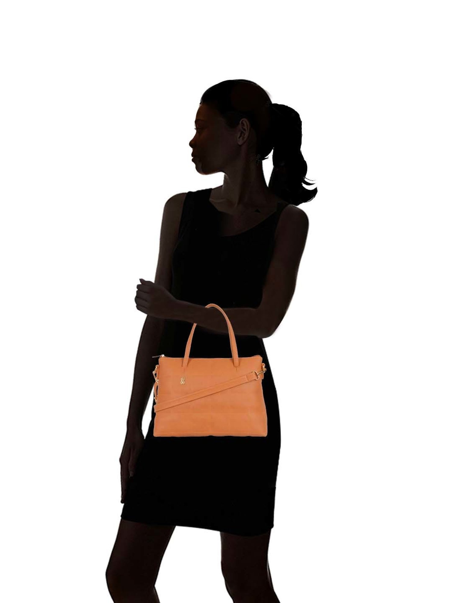 Baggit Orange Quilted Medium Tote Handbag