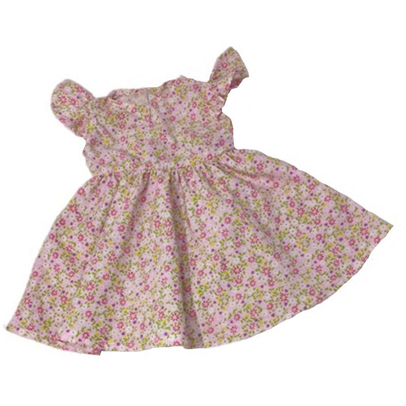 Doll Clothes Superstore Pink Flower Print Dress For 18-20 Big Baby Dolls