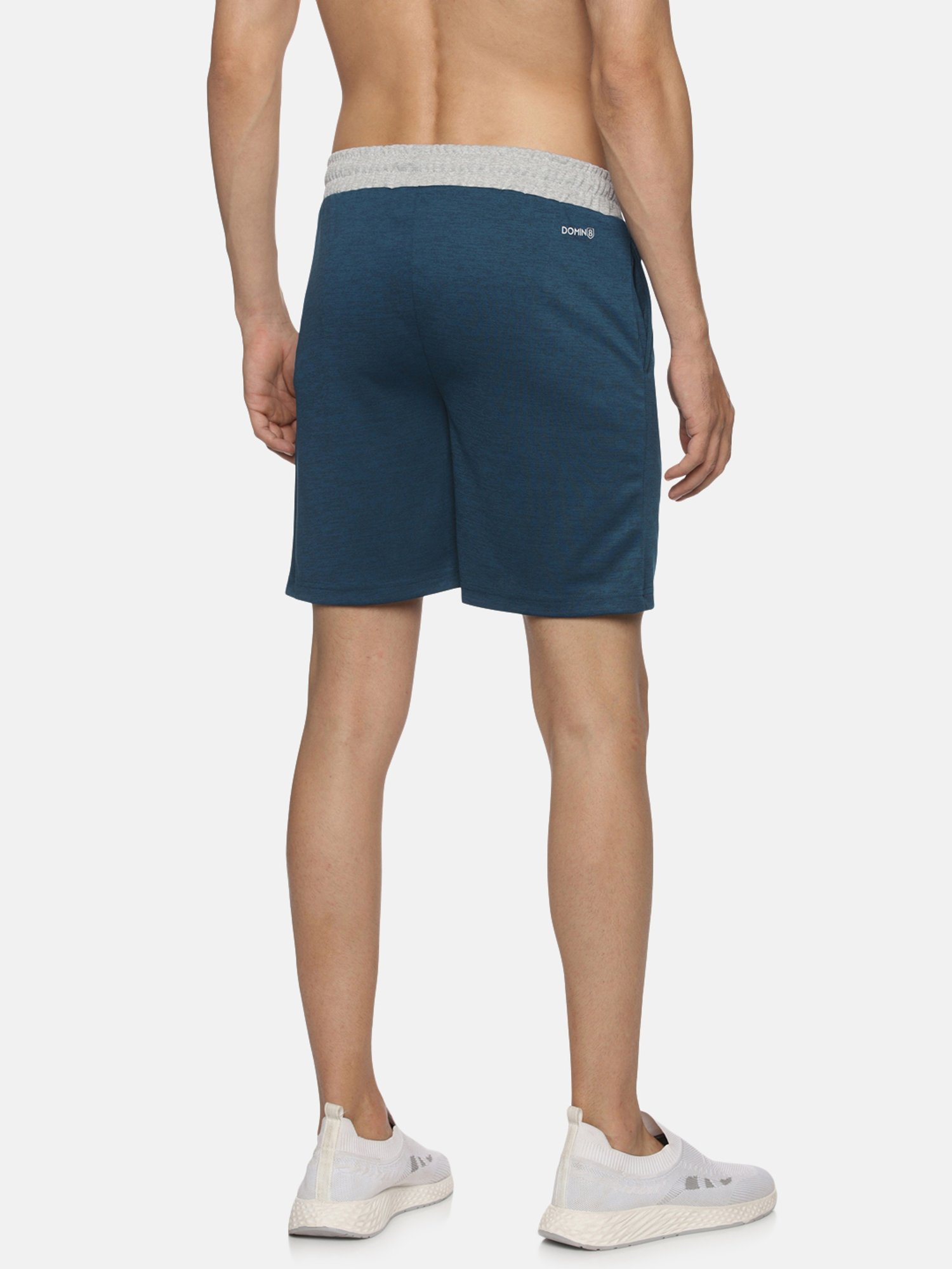 Adidas White Regular Fit Striped Sports Shorts