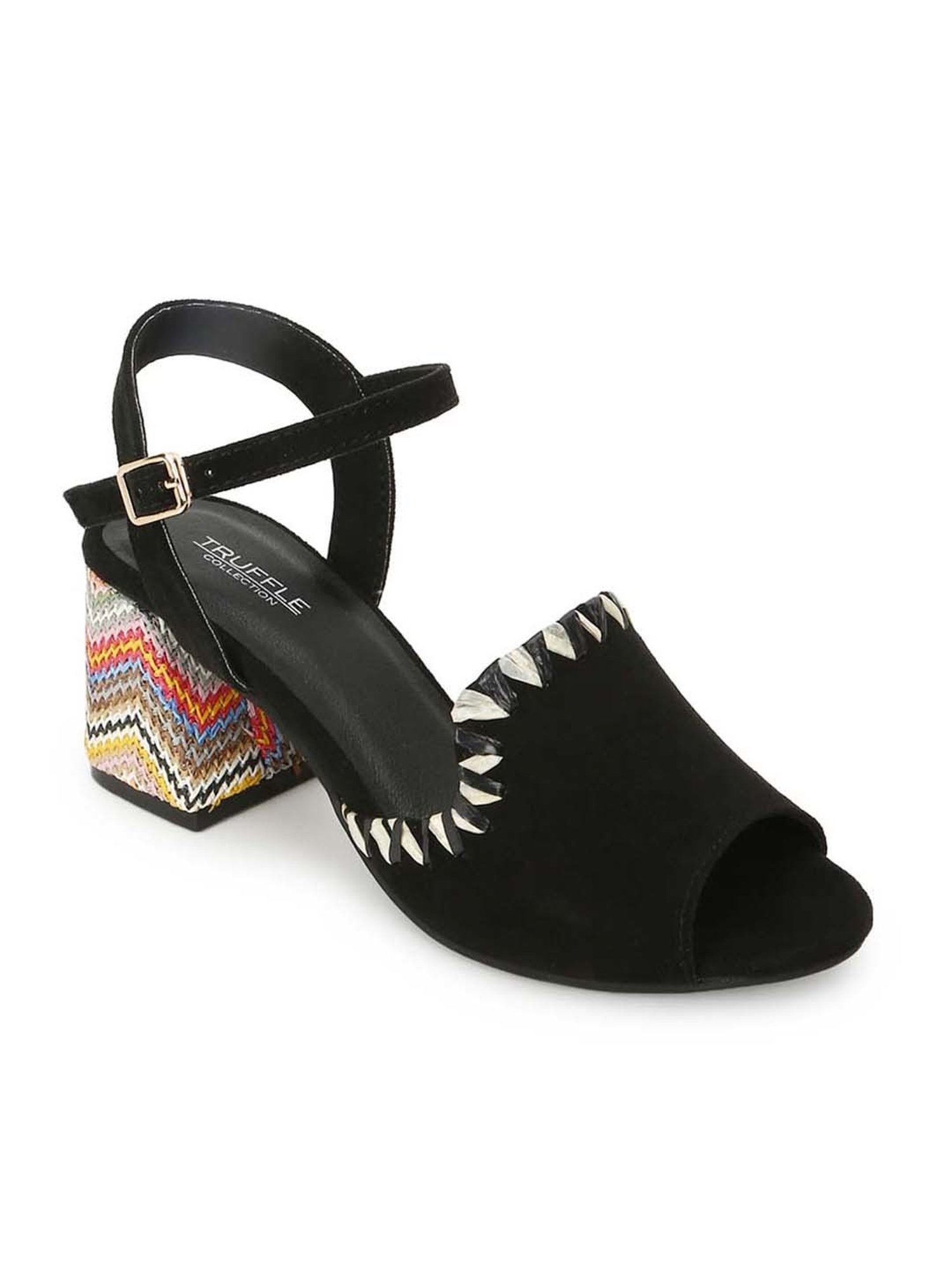 Truffle Collection Women's Black Ankle Strap Sandals