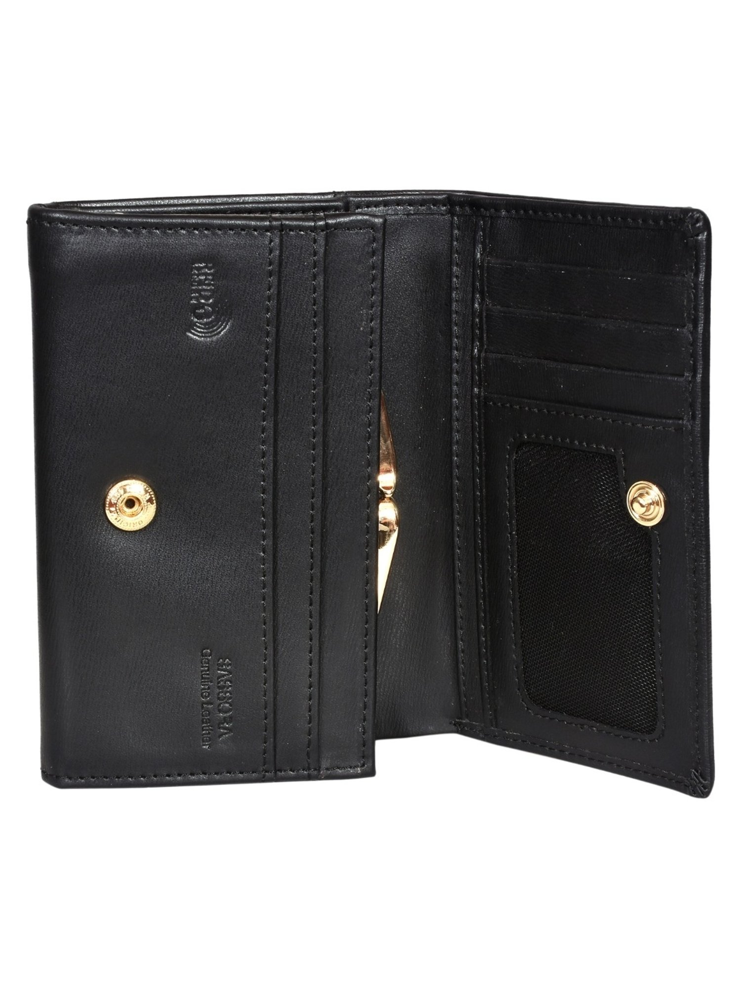 SASSORA IRIS Black Leather Wallet