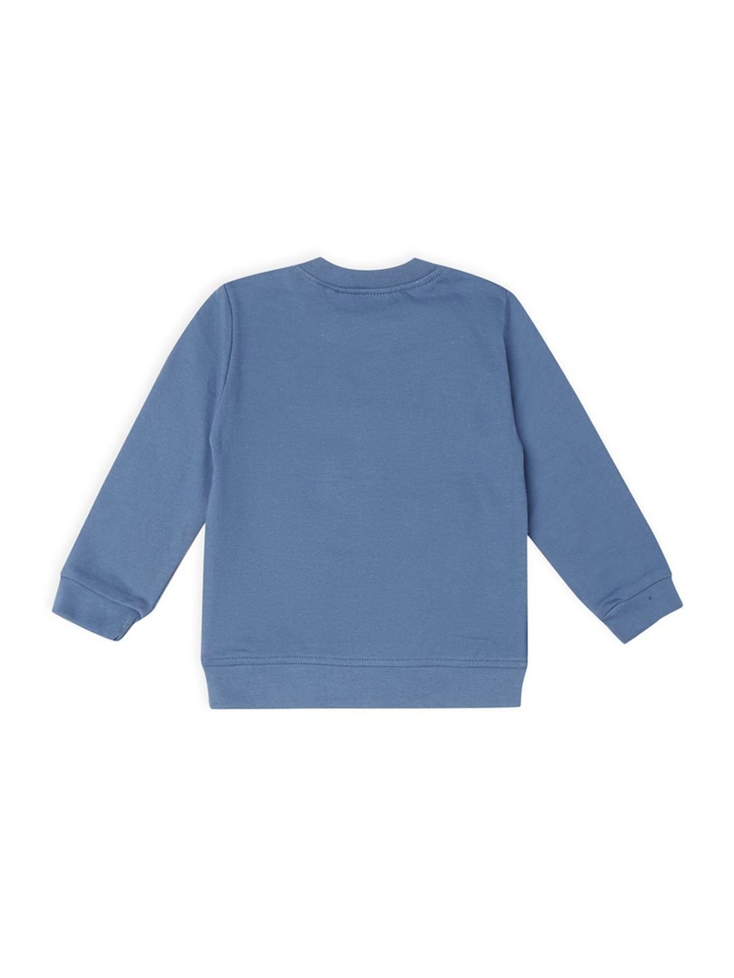 MiArcus Kids Blue & White Cotton Printed Full Sleeves Sweatshirt