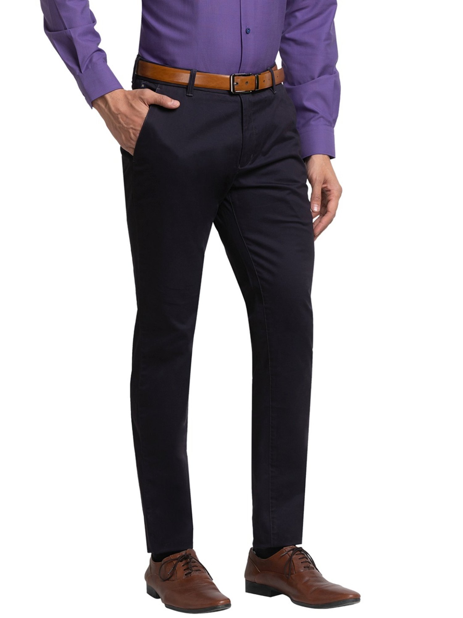 Raymond Violet Slim Fit Trousers