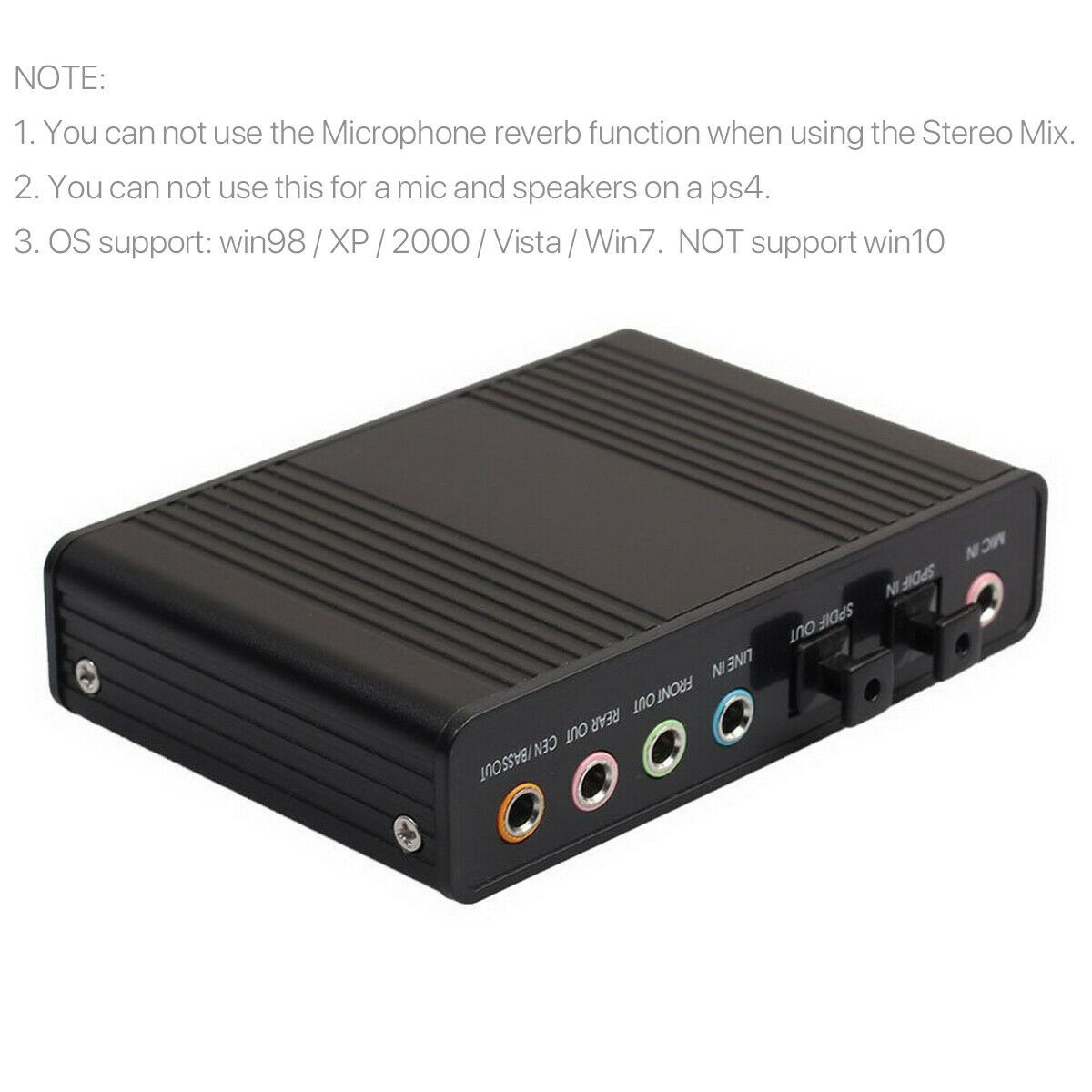 6 Channel 5.1 Optical SPDIF Sound Card USB Audio Output Adapter External for PC