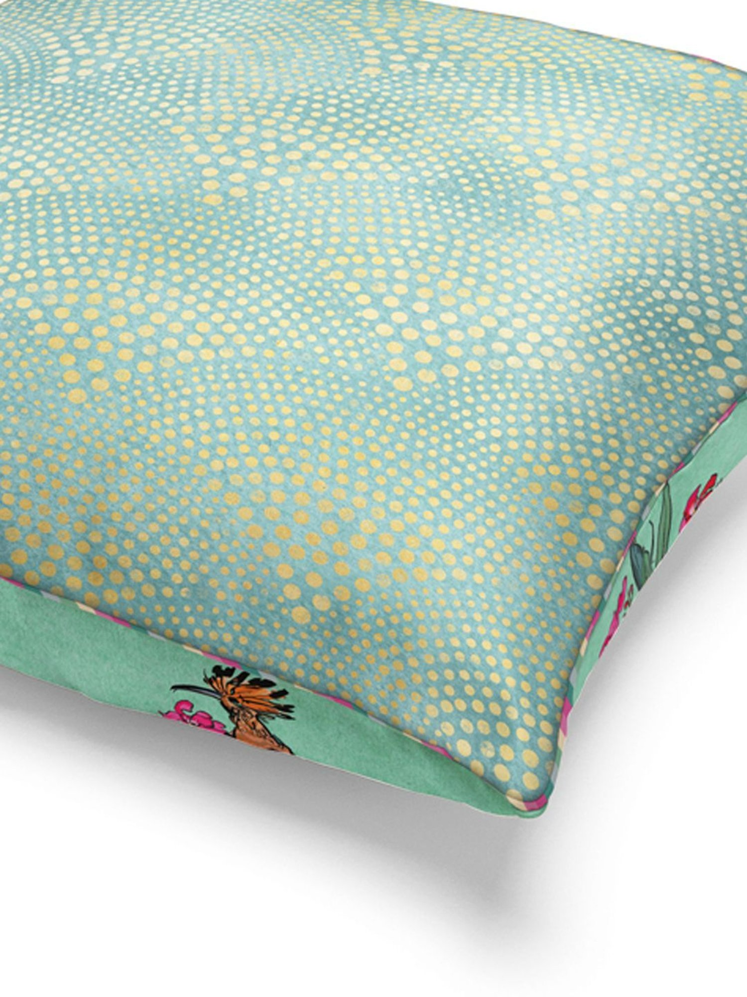 Bianca Floral Green Microfibre Cushion Cover