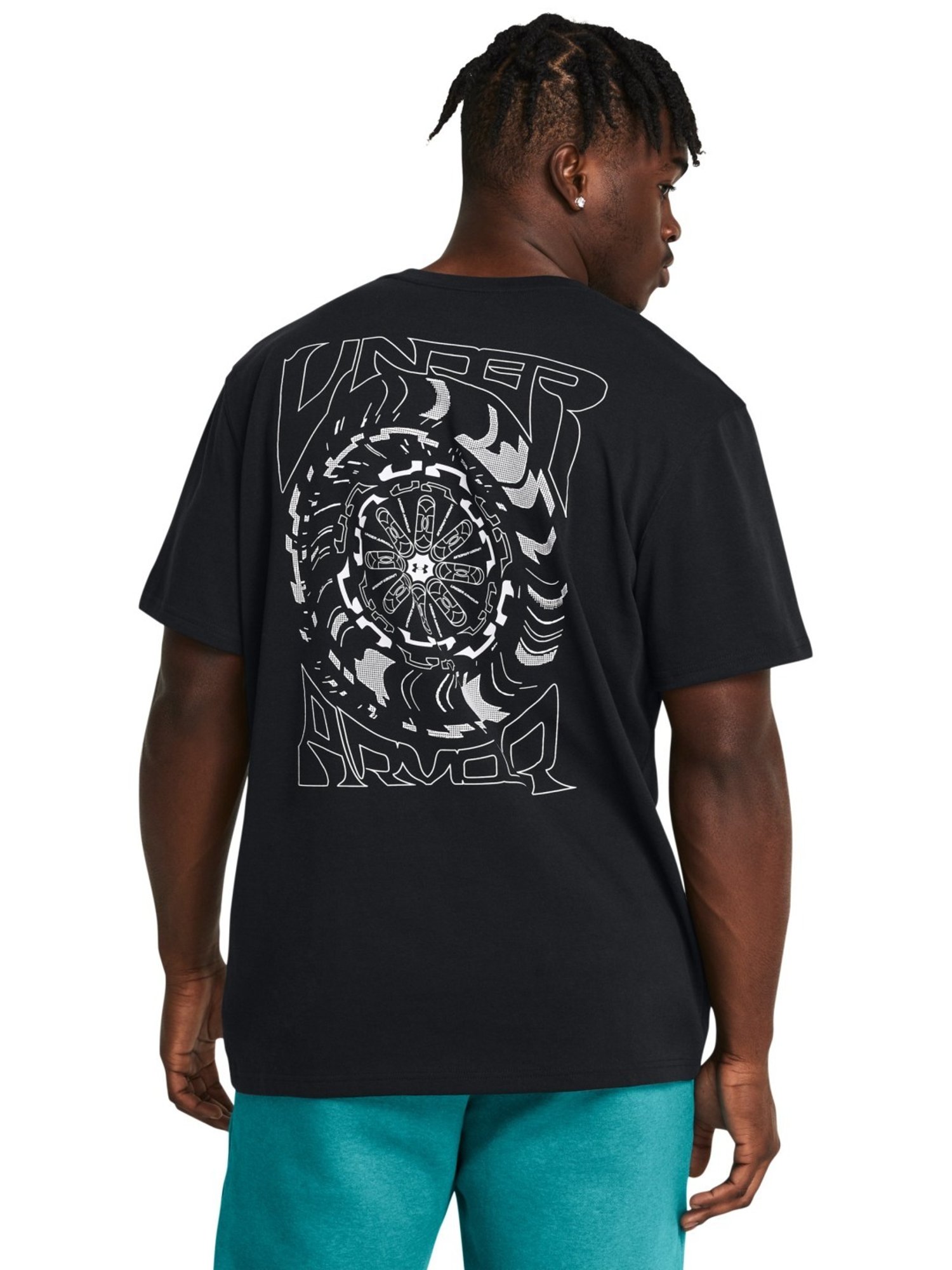 Under Armour Black Cotton Slim Fit Printed T-Shirt