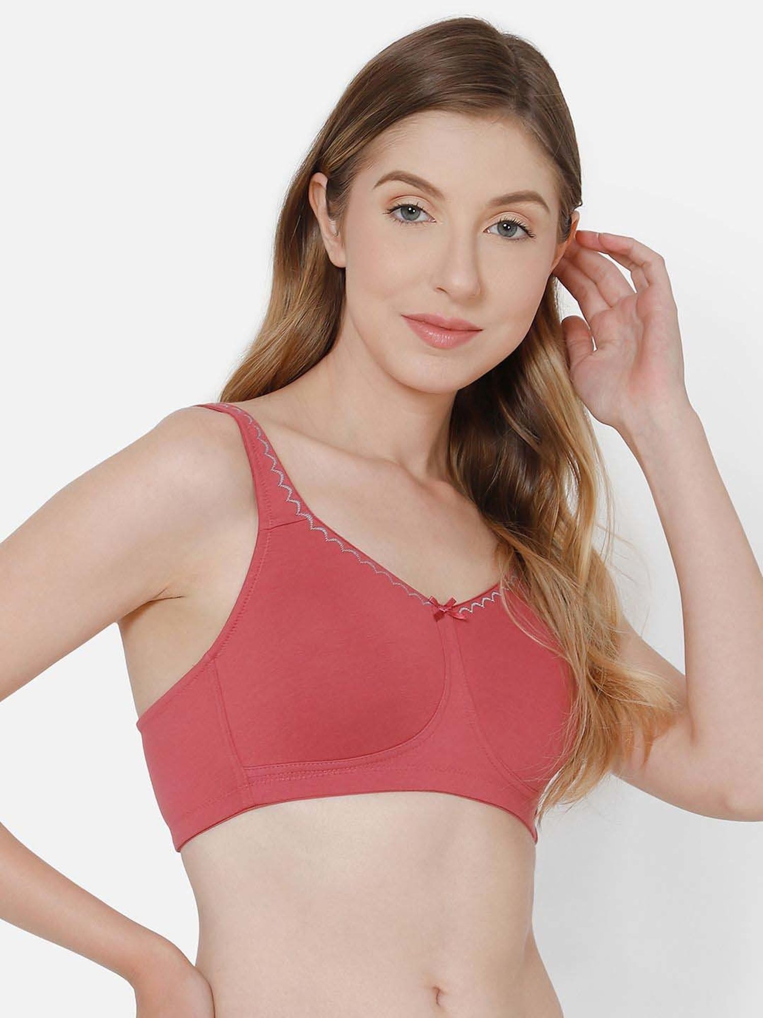 Tweens Peach & Green Non Padded Bra (Pack Of 2)