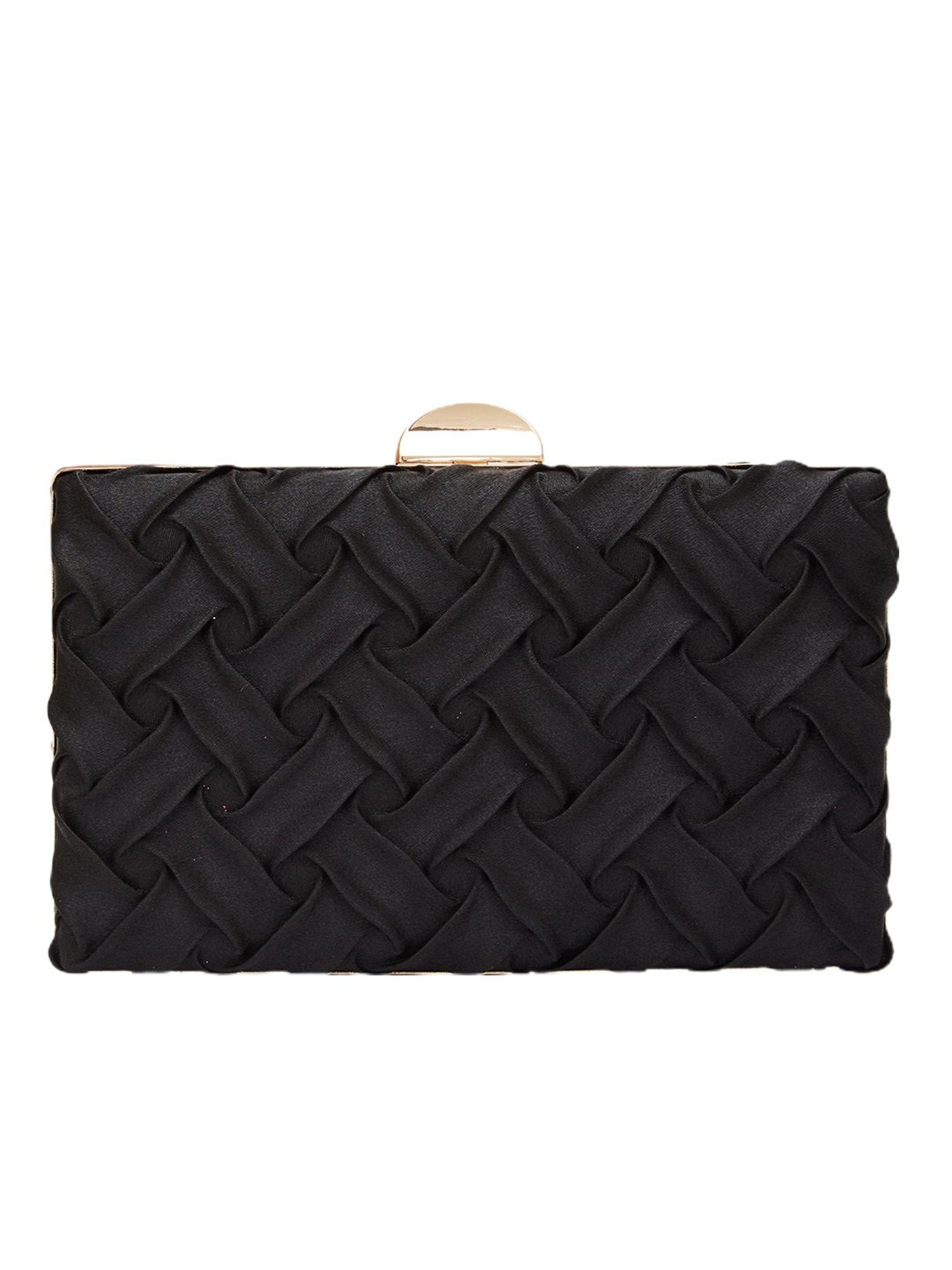 Globus Black Textured Small Party Box Clutch