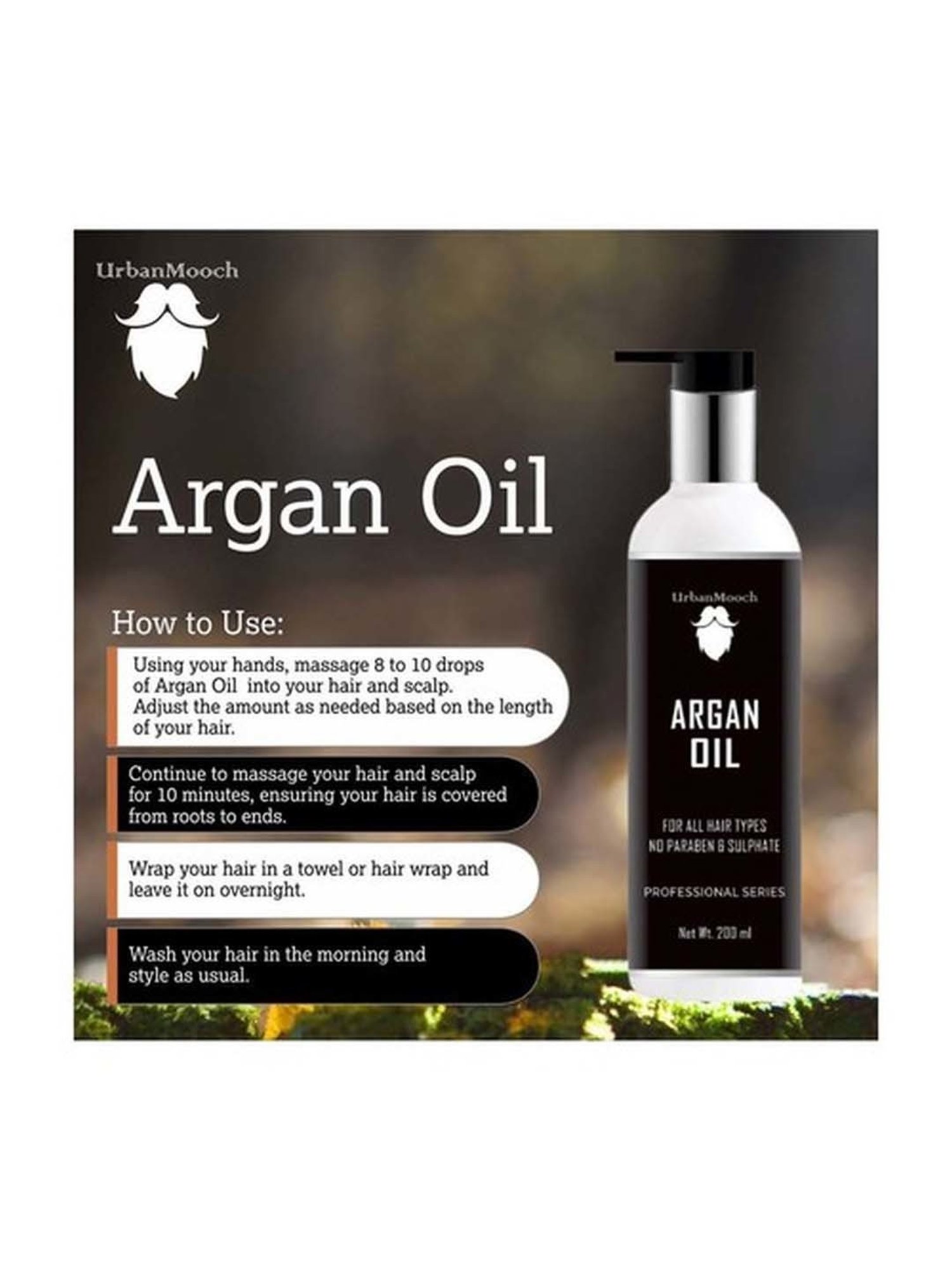 UrbanMooch Moroccan Argan Hair Oil for Hair Growth - 200 ml