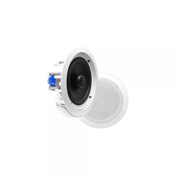 Pyle PDIC60T In-Wall / In-Ceiling Dual 6.5-Inch Speaker System, 70V Transformer, 2-Way, Flush Mount, White (Pair)