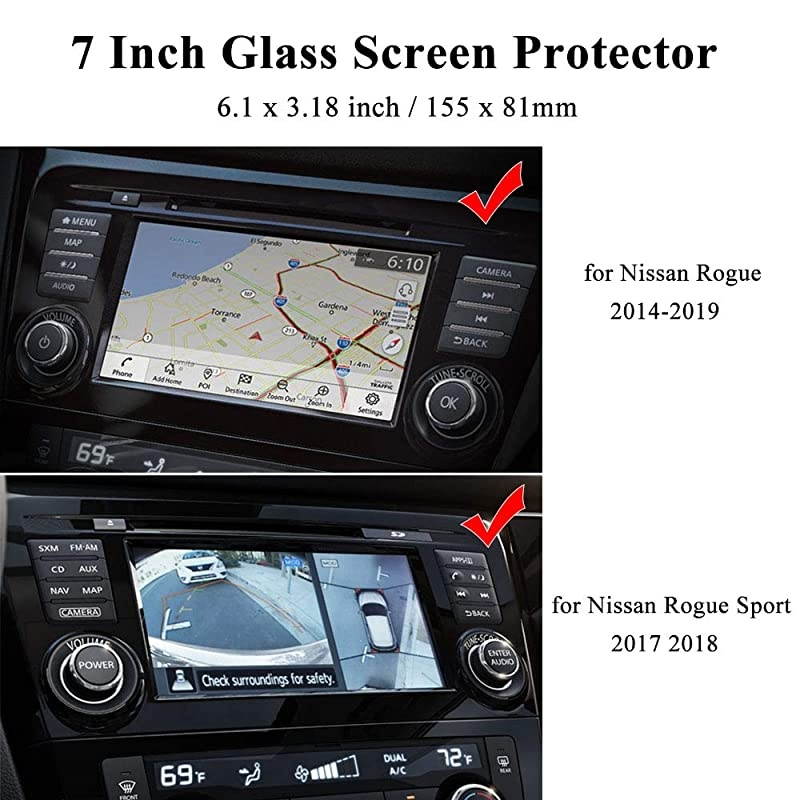 7 Screen Protector for 2017 2018 Nissan Rogue Sport Car Navigation Protective Film for 2014 2015 2016 2017 2018 2019 Nissan Rogue SUVHybrid Touch Screen Interior Accessories Tempered Glass