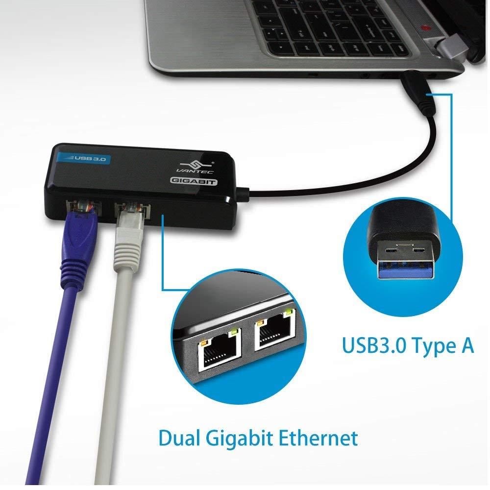 Vantec USB 3.0 to Dual Gigabit Ethernet Network Adapter (CB-U320GNA)