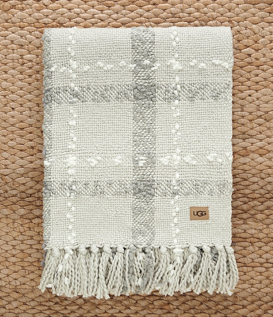 UGG Gracie Chenille Knit Fringe Detail Throw