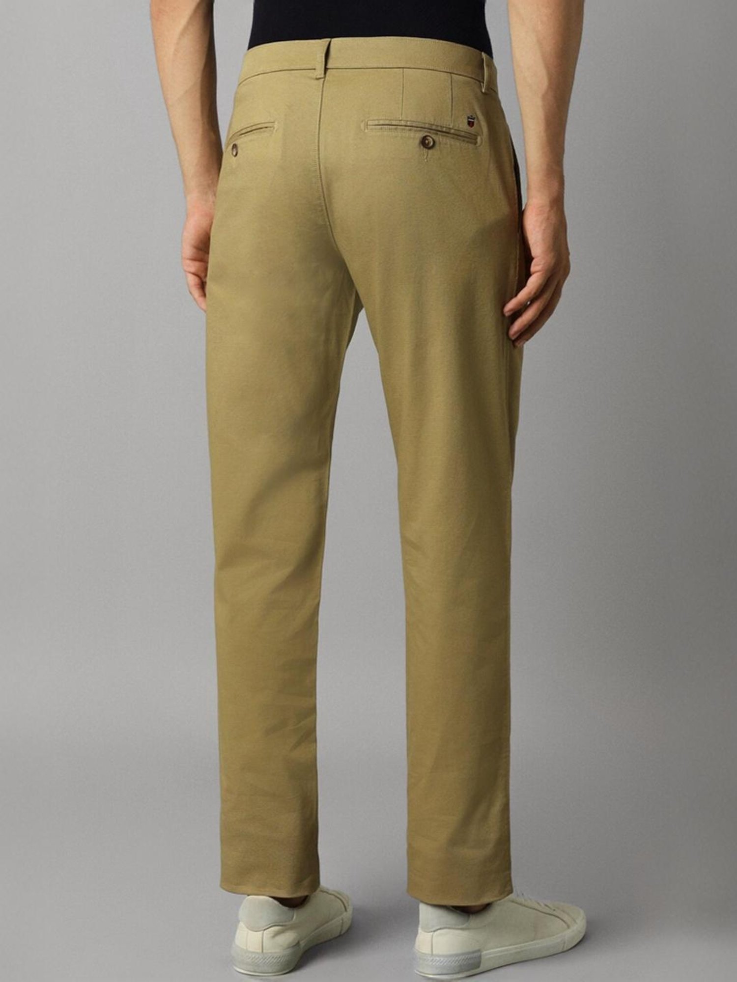 Louis Philippe Khaki Slim Fit Texture Trousers