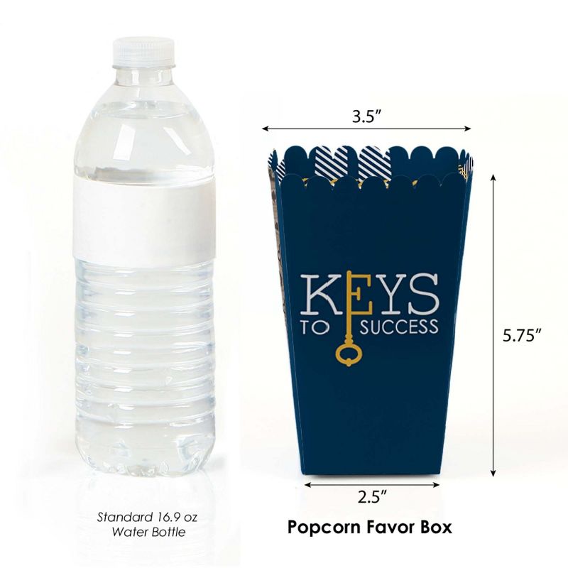Big Dot of Happiness Grad Keys to Success - Graduation Party Favor Popcorn Treat Boxes - Set of 12