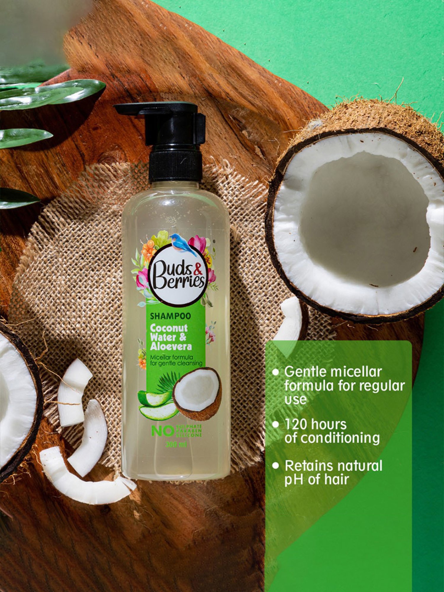 Buds & Berries Coconut Water & Aloe Vera Shampoo - 300 ml