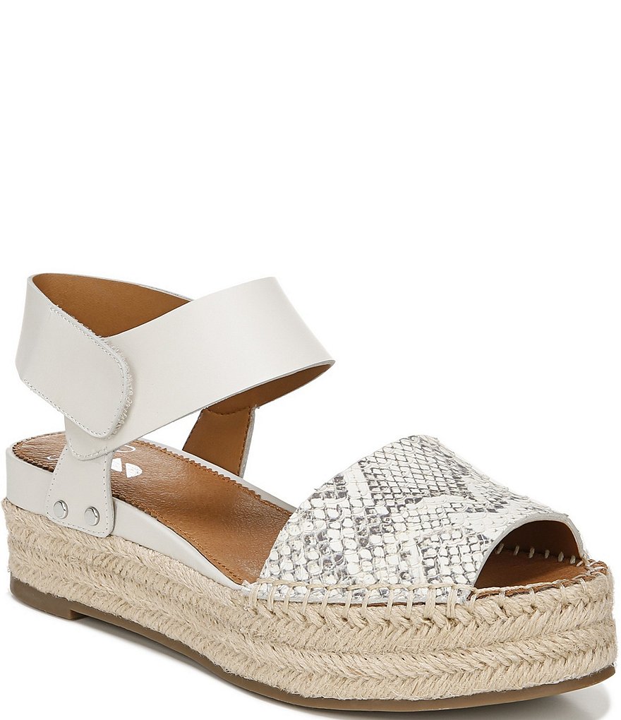 Sarto By Franco Sarto Oak Snake Embossed Leather Espadrille Sandals