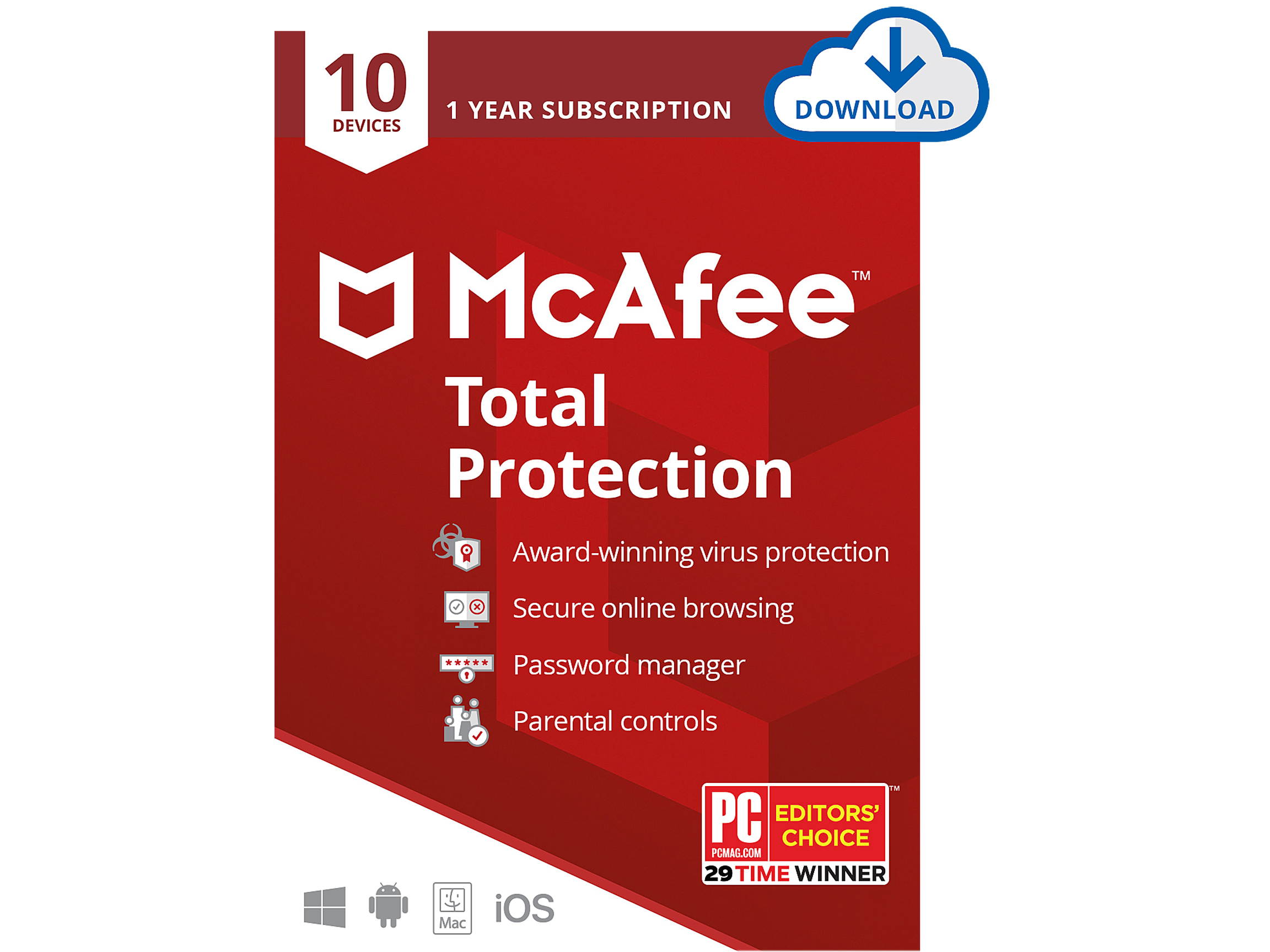McAfee Total Protection 2021 1 Year / 10 Devices - Download